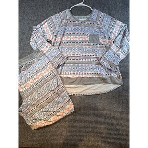 Cuddl Duds Women's 2 Pc Printed Joggers Pajama Set Size XL Soft Colors & Fabric